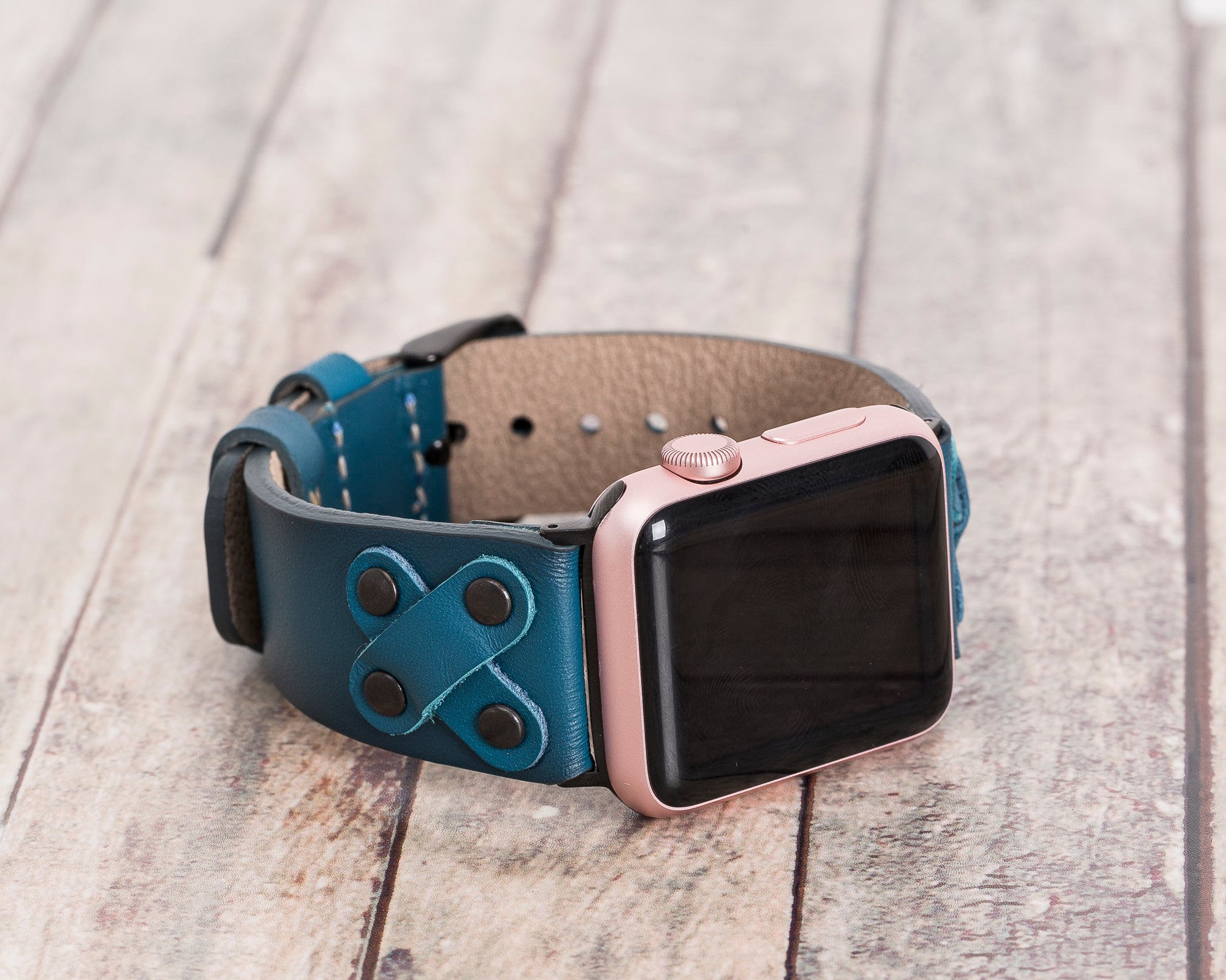Admiral Blue Leather Classic Apple Watch Band