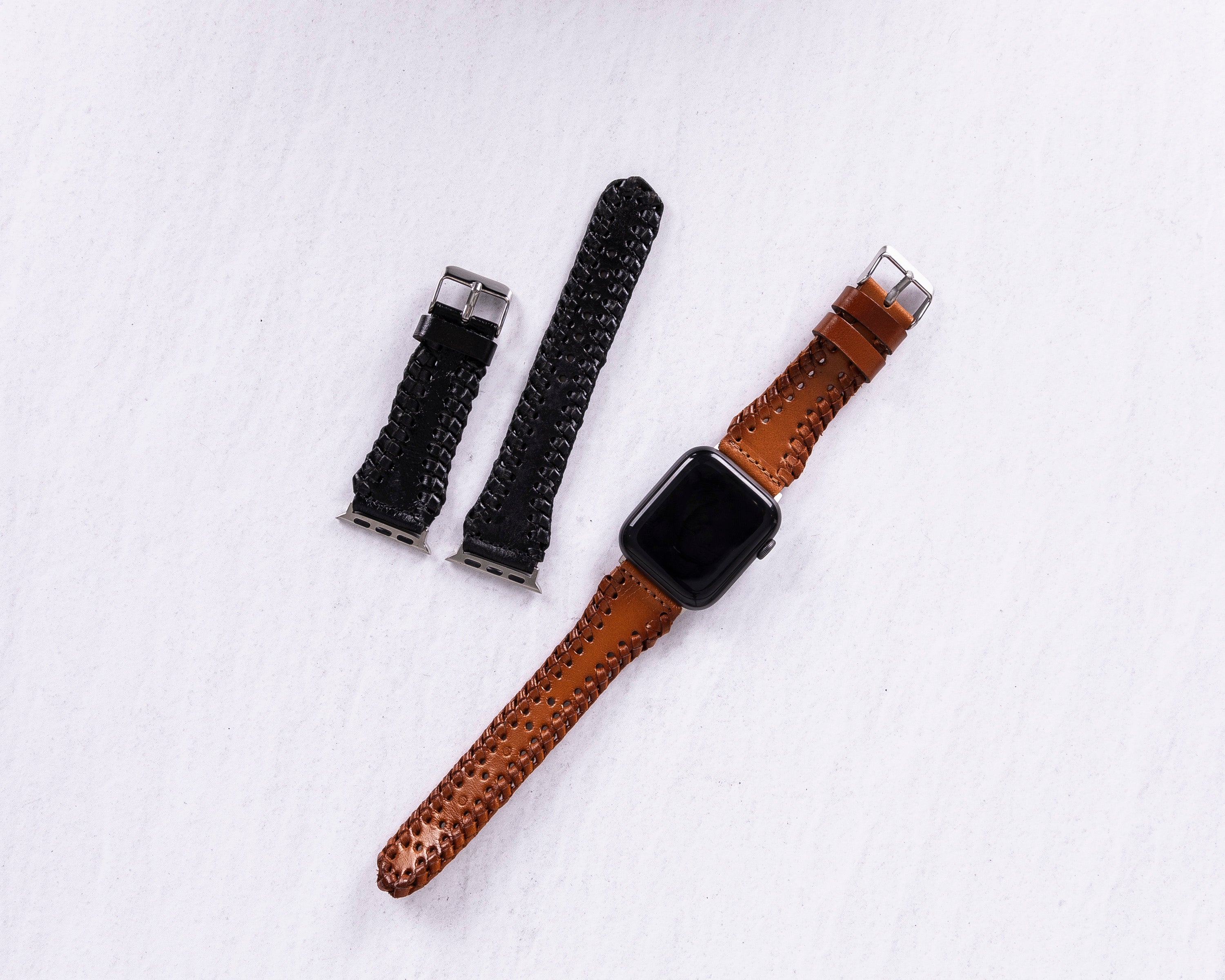 Handmade Tan Classic Vector Leather Band for Apple Watch