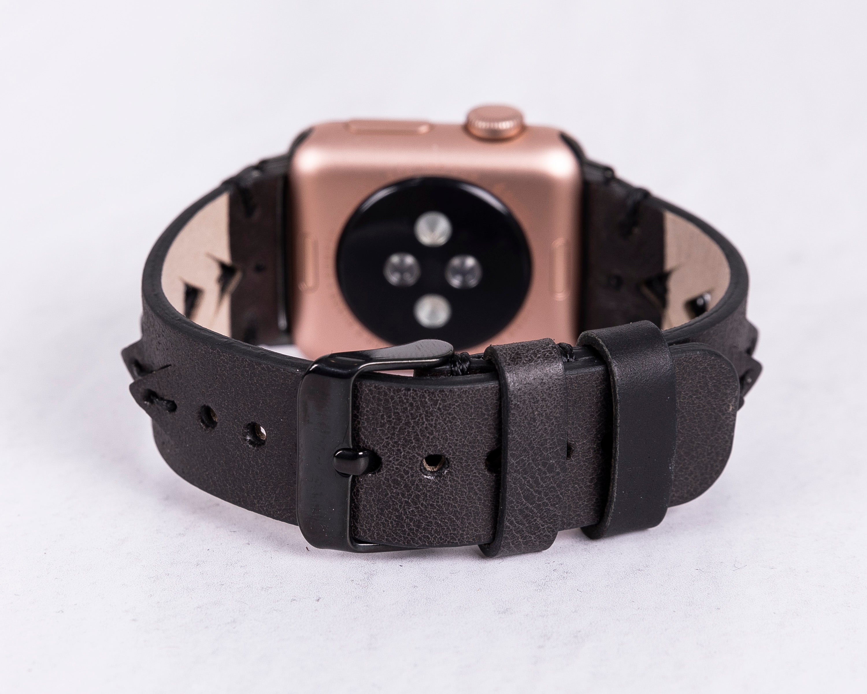 Handmade Black Classic Vector Leather Band for Apple Watch