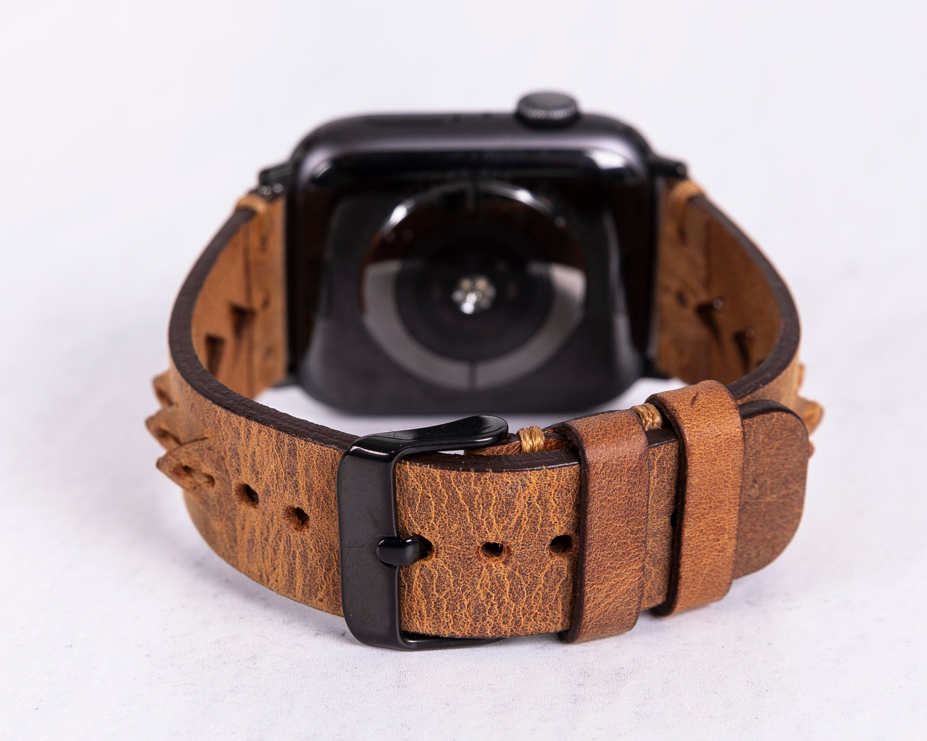 Handmade Tan Classic Vector Leather Band for Apple Watch