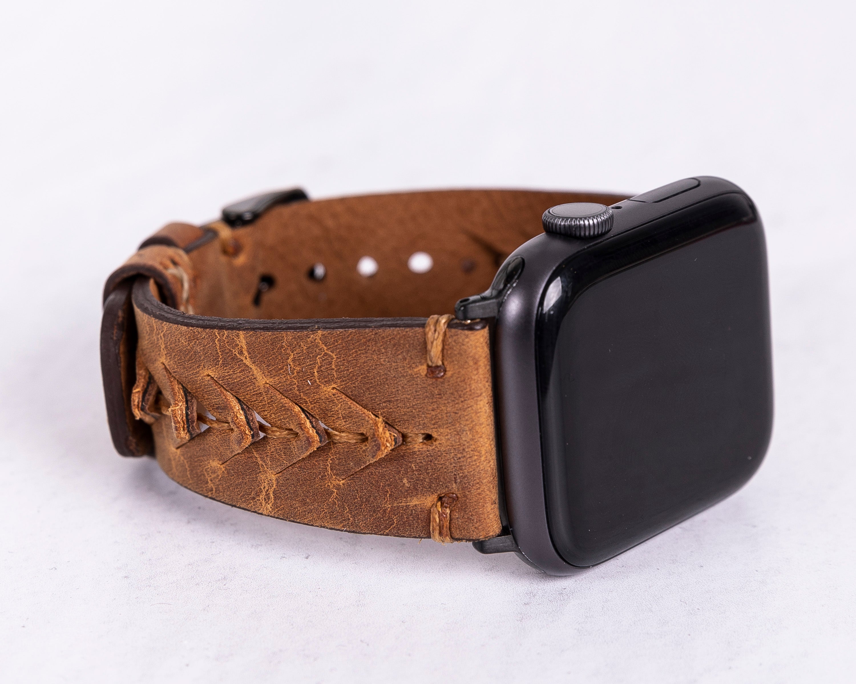 Handmade Tan Classic Vector Leather Band for Apple Watch
