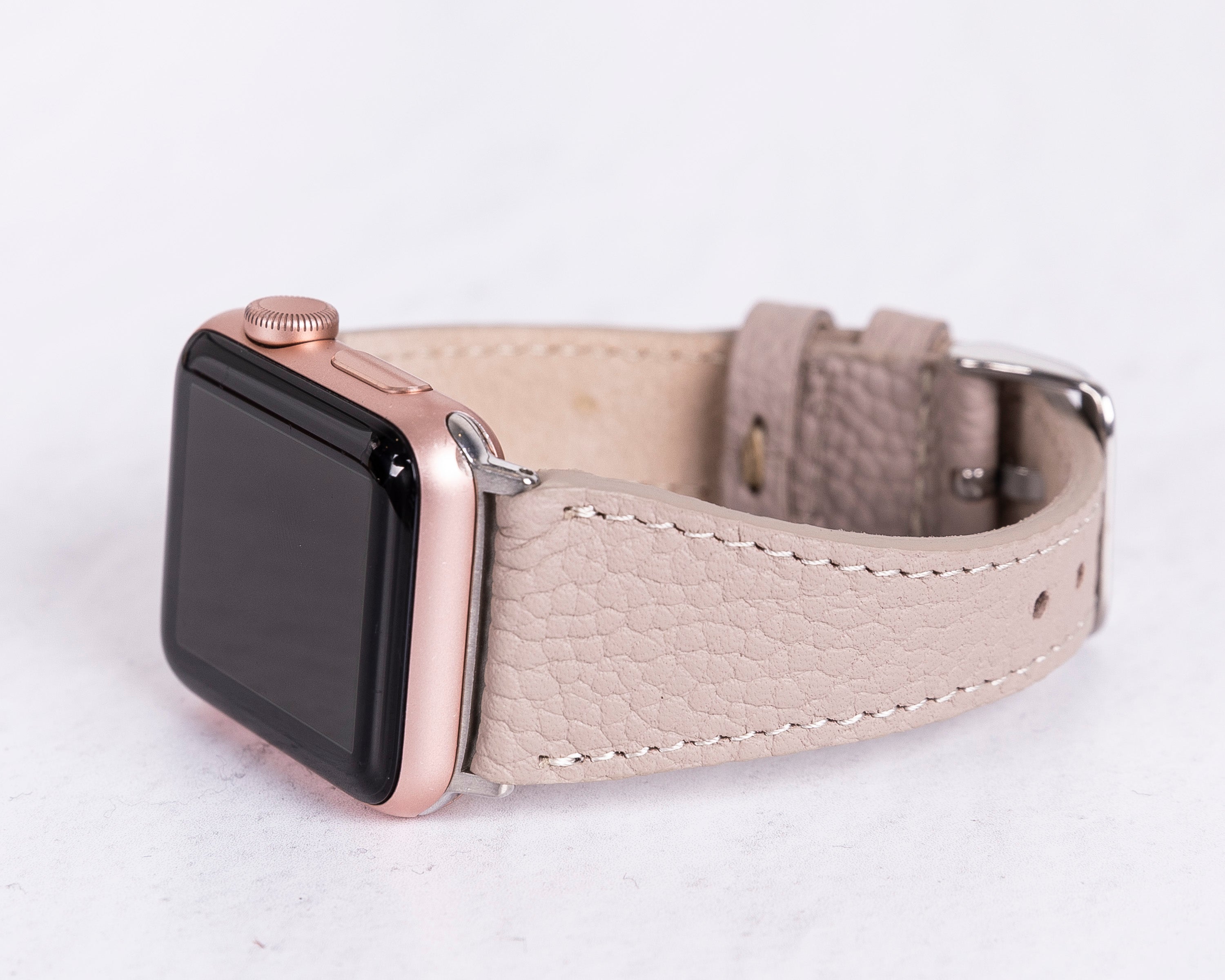 Handmade Beige Leather Band for Apple Watch