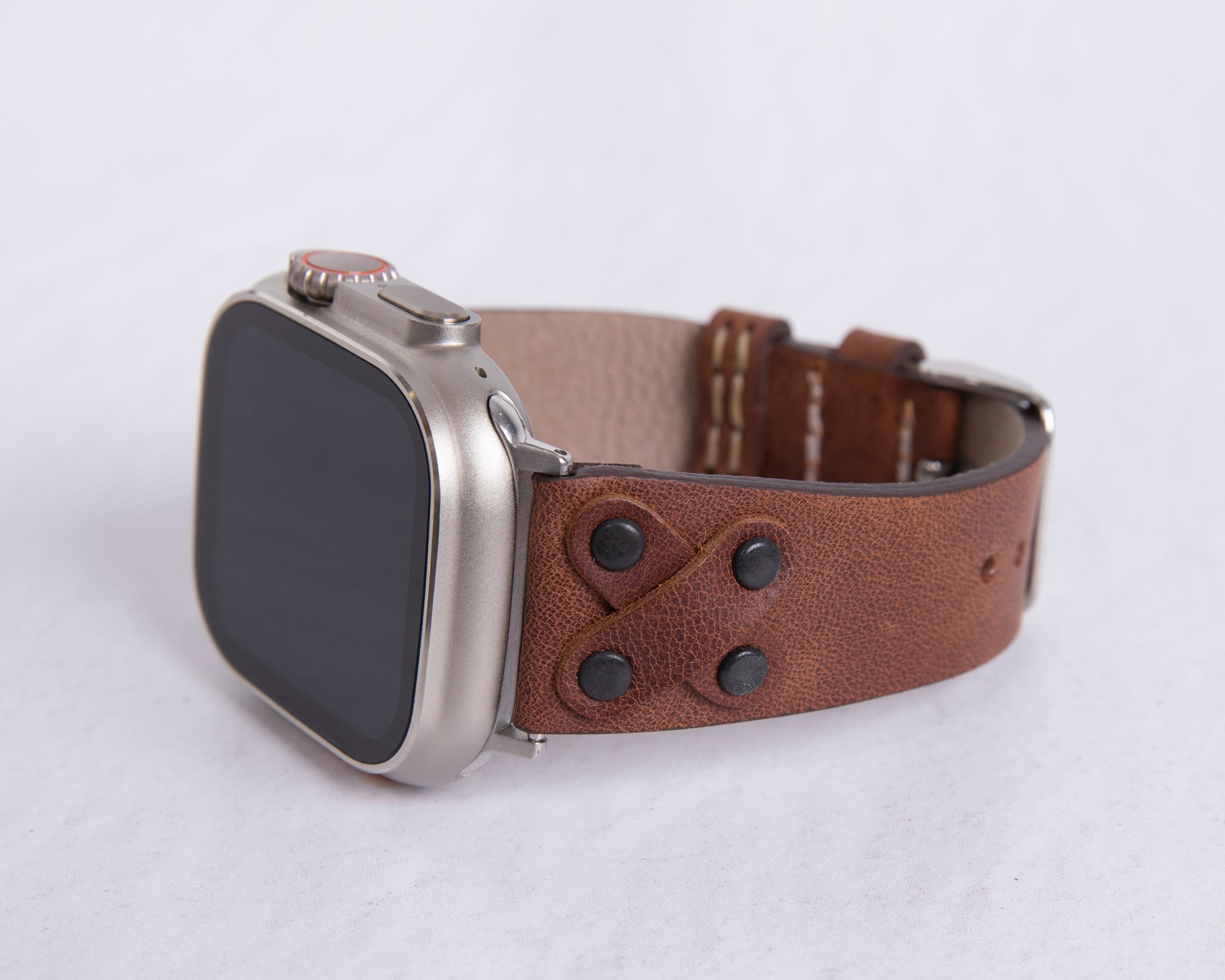 Handmade Brown Classic Kross Leather Band for Apple Watch