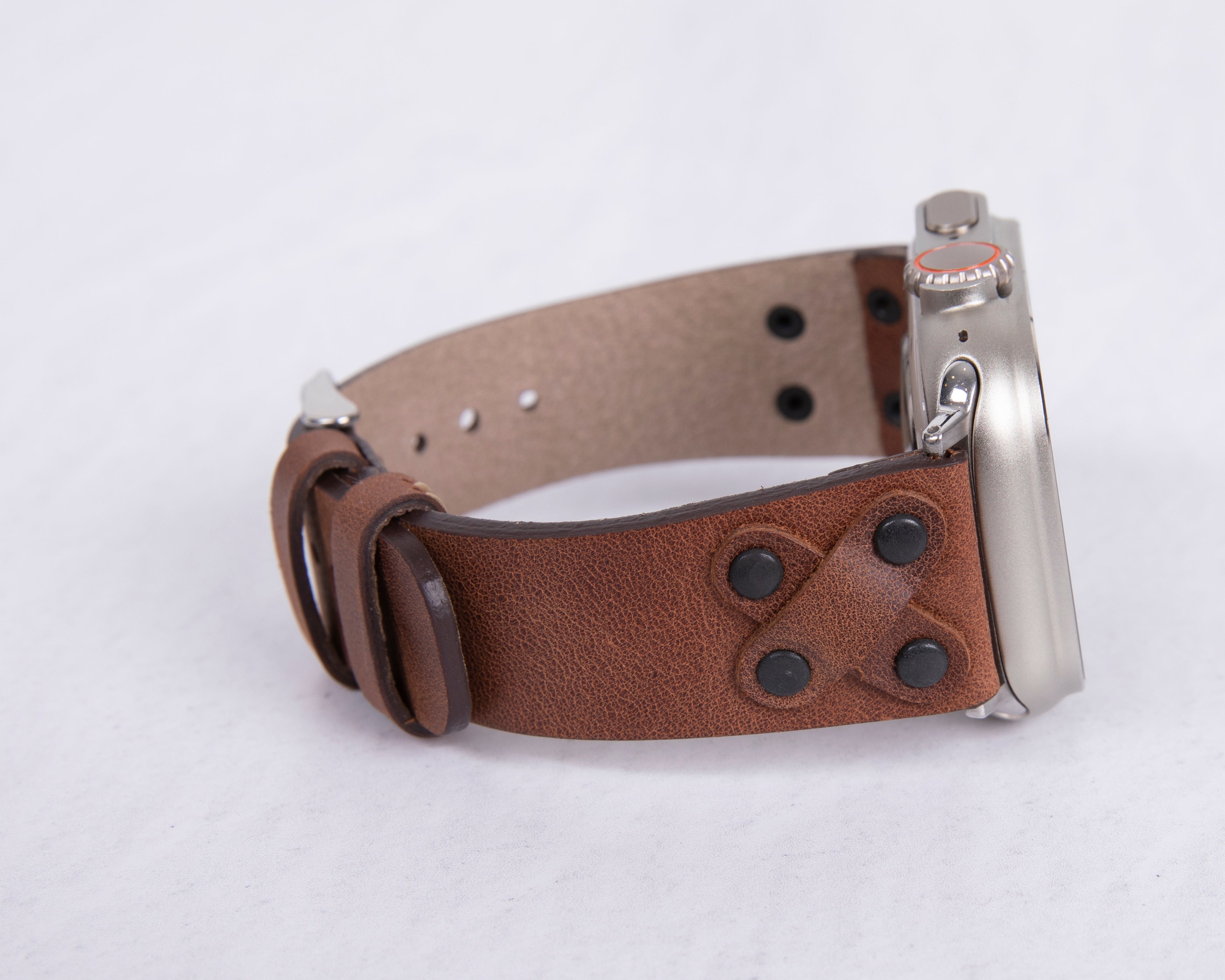 Handmade Brown Classic Kross Leather Band for Apple Watch