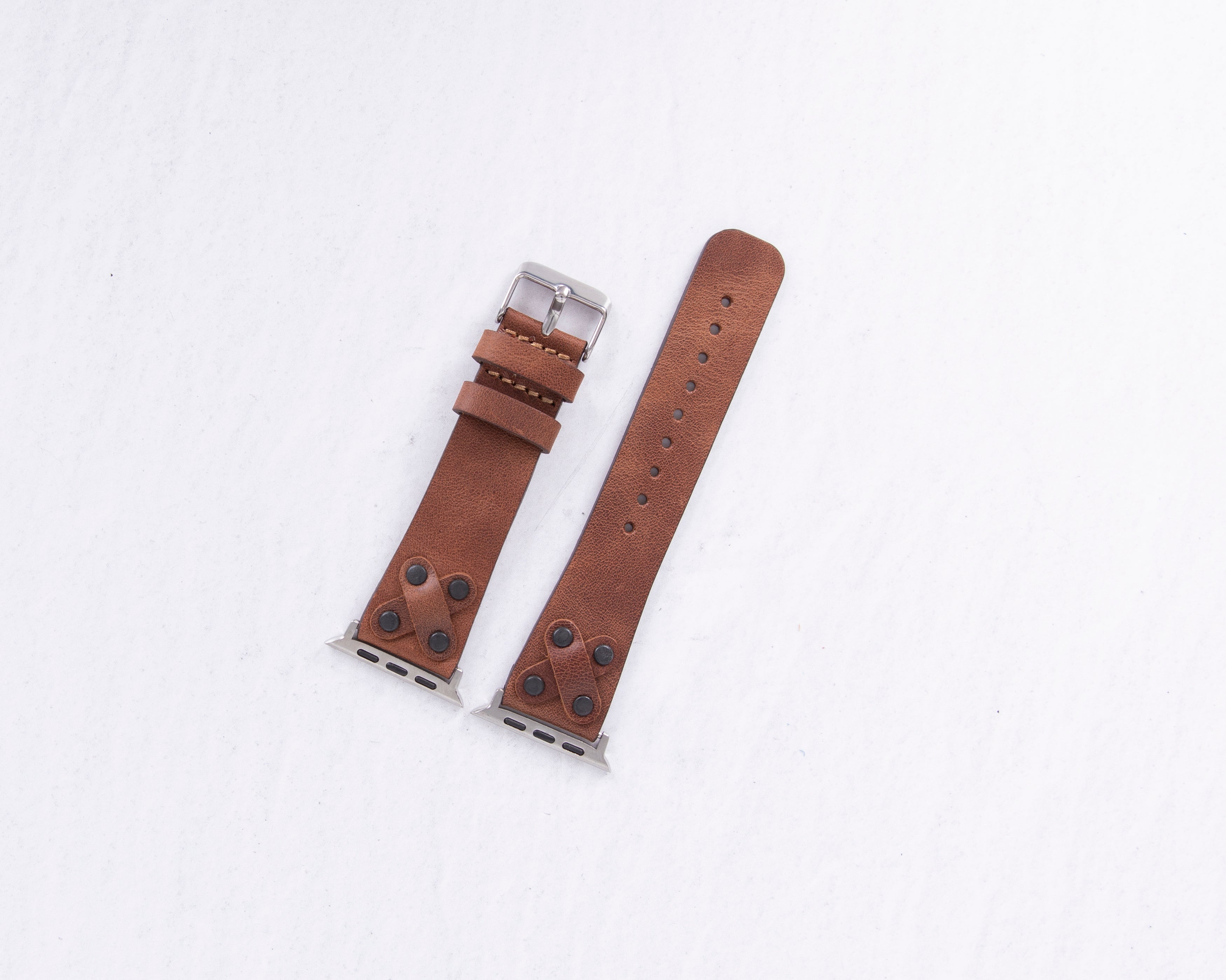 Handmade Brown Classic Kross Leather Band for Apple Watch