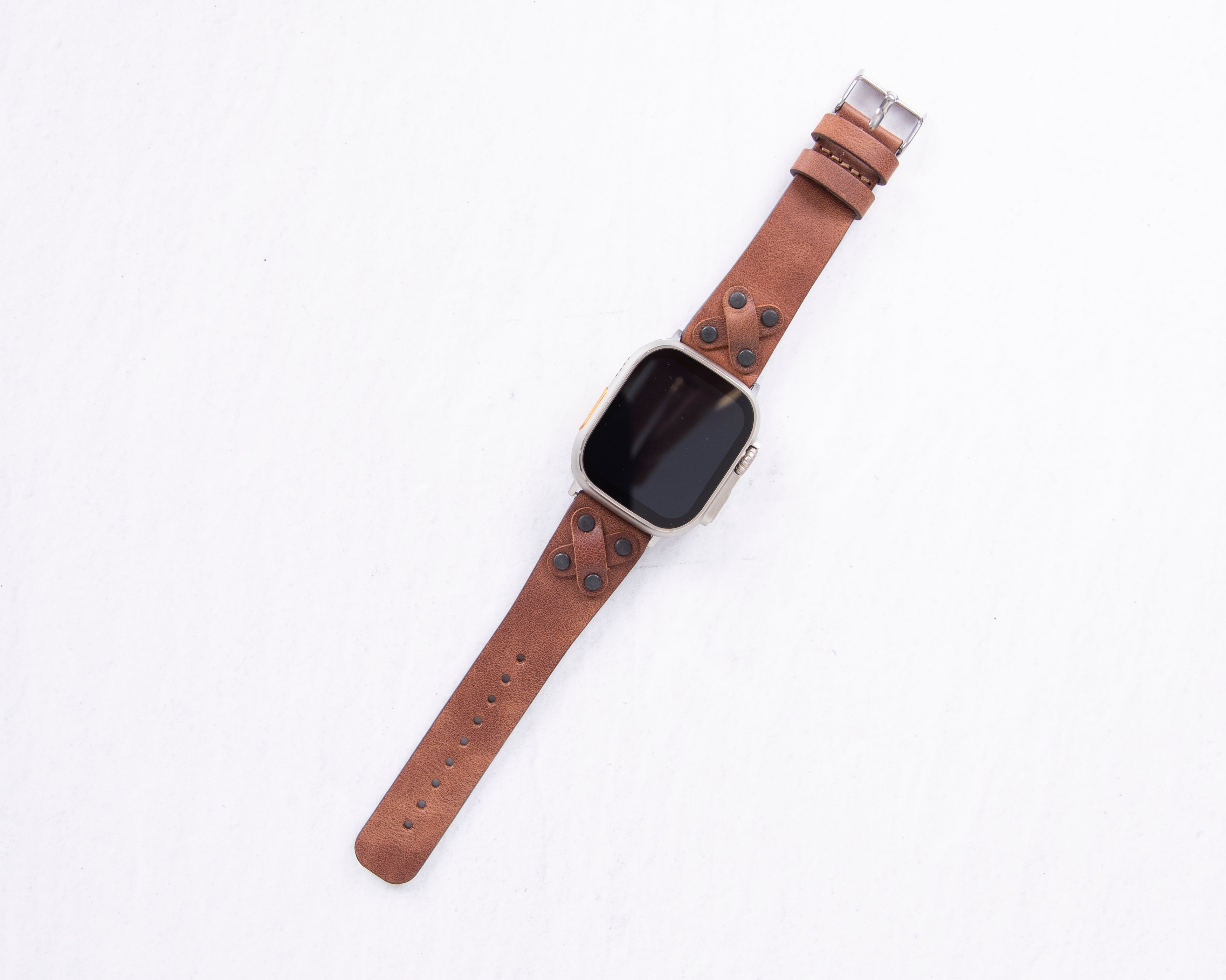 Handmade Brown Classic Kross Leather Band for Apple Watch