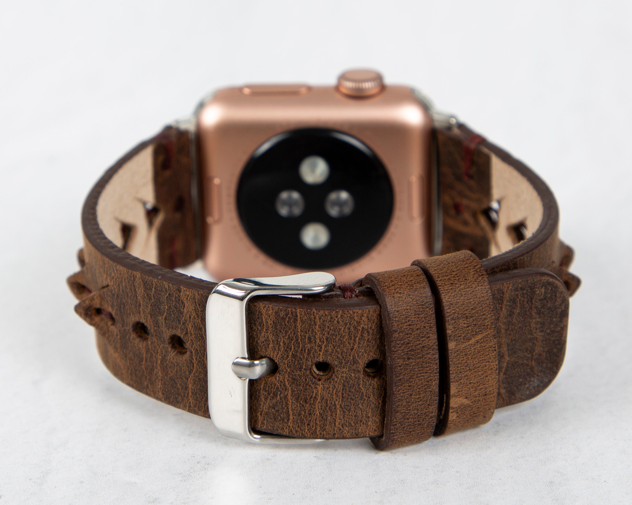 Handmade Dark Brown Classic Vector Leather Band for Apple Watch