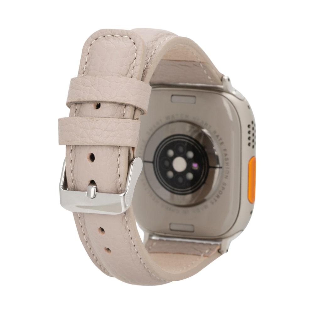 Luxury Beige Classic Leather Apple Watch Band for All Series & Sizes - MADUEM - 3