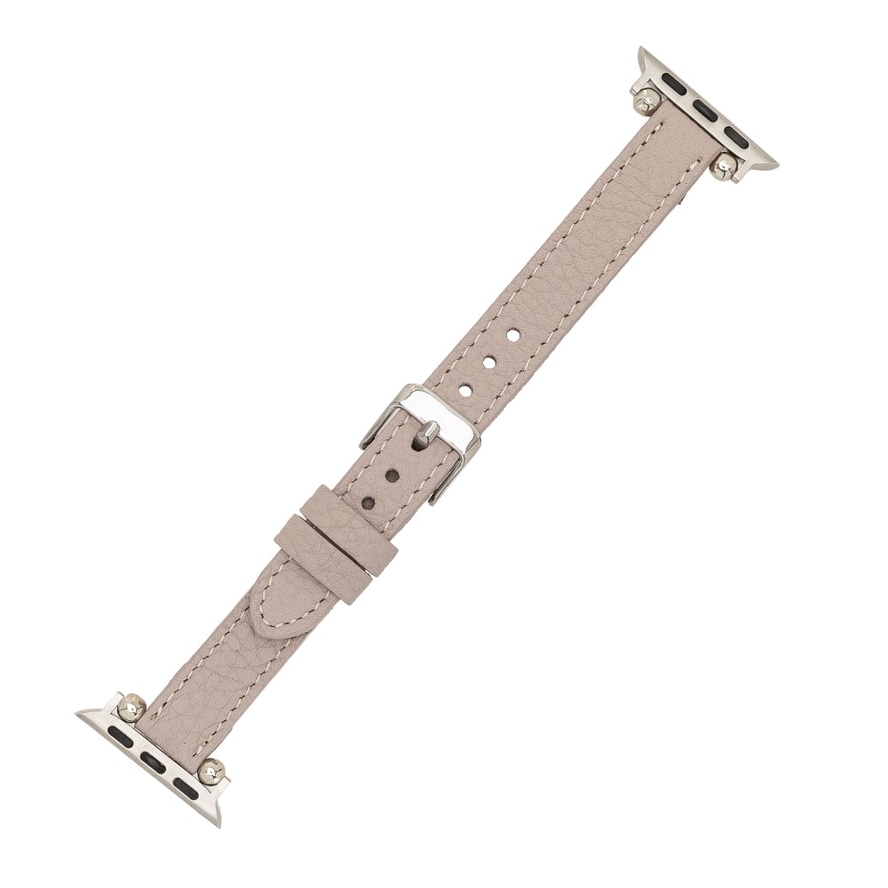 Luxury Beige Skinny Leather Apple Watch Band for All Series & Sizes - MADUEM - 14