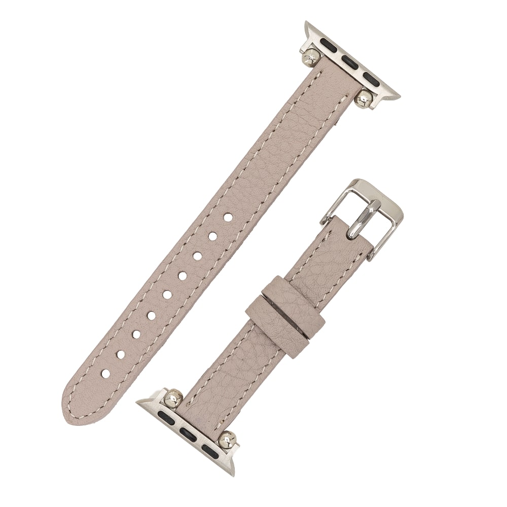 Luxury Beige Skinny Leather Apple Watch Band for All Series & Sizes - MADUEM - 15