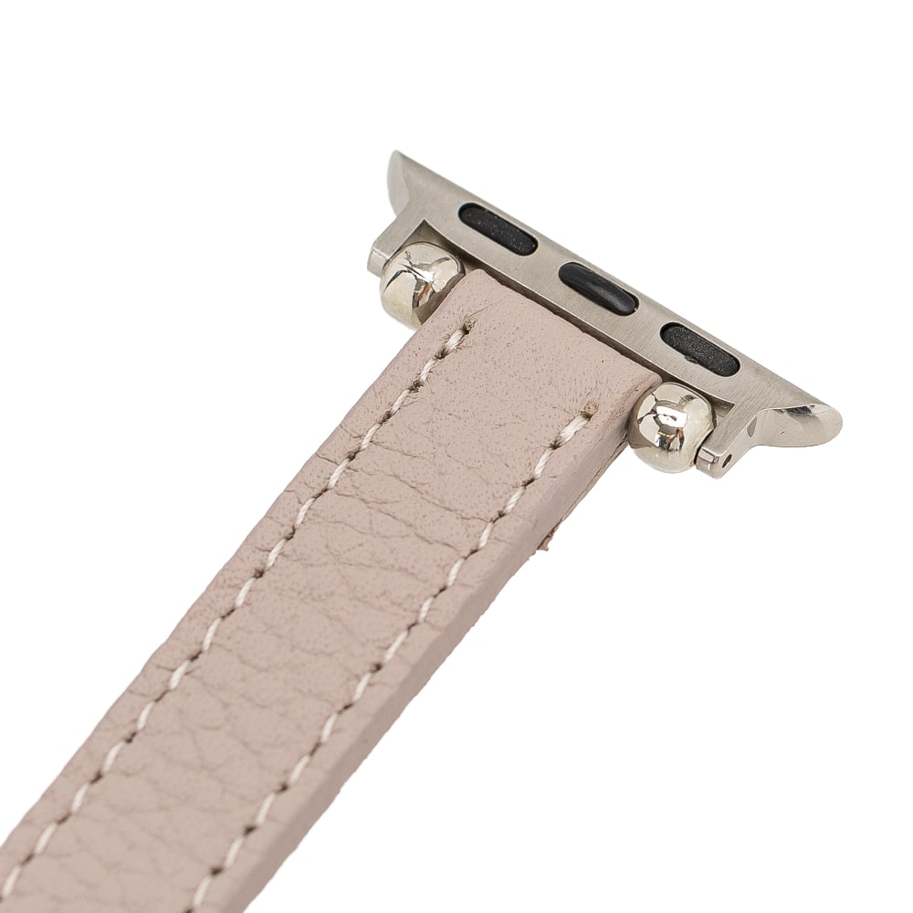 Luxury Beige Skinny Leather Apple Watch Band for All Series & Sizes - MADUEM - 19
