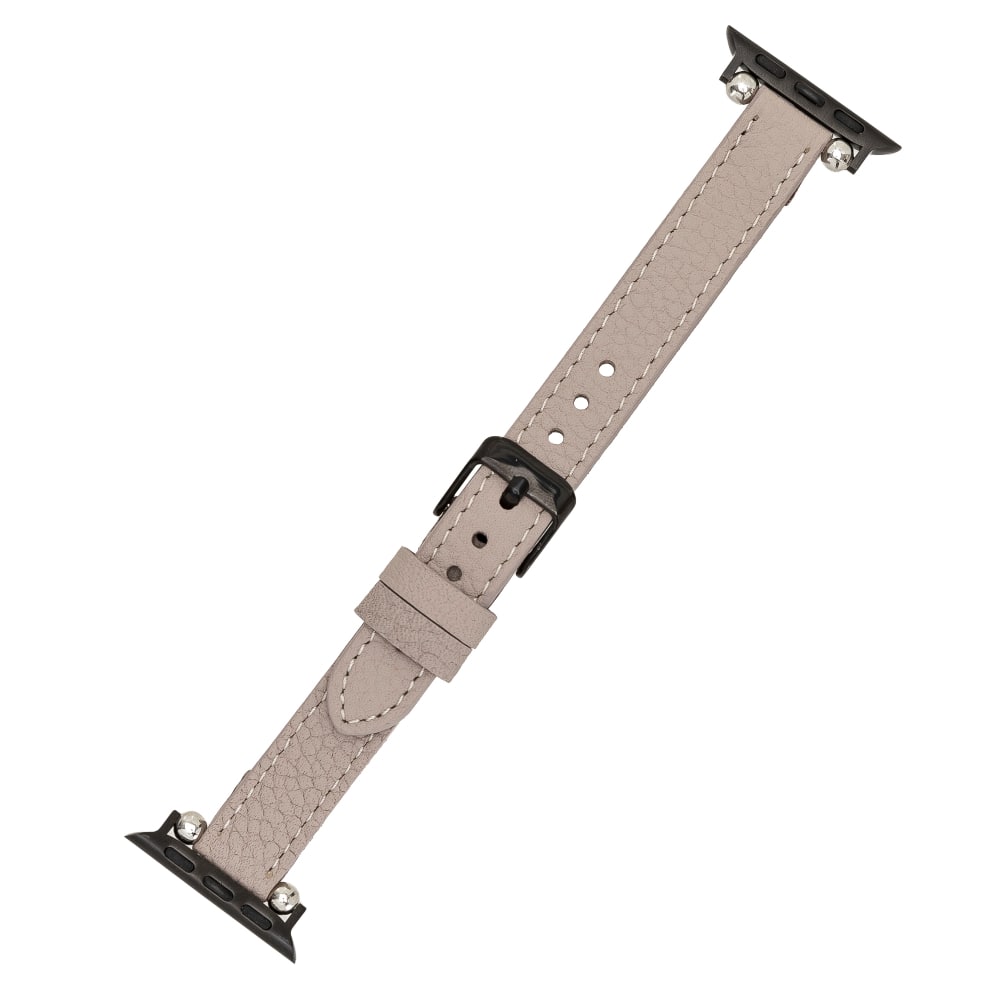 Luxury Beige Skinny Leather Apple Watch Band for All Series & Sizes - MADUEM - 9