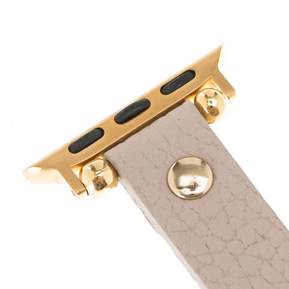 Luxury Beige Skinny Leather Apple Watch Band for All Series & Sizes - MADUEM - 5