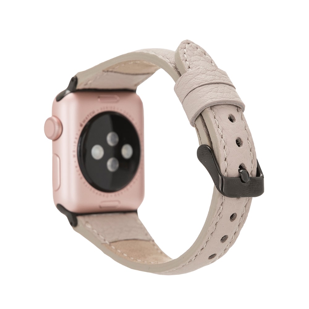 Luxury Beige Slim Leather Apple Watch Band for All Series & Sizes - MADUEM - 2