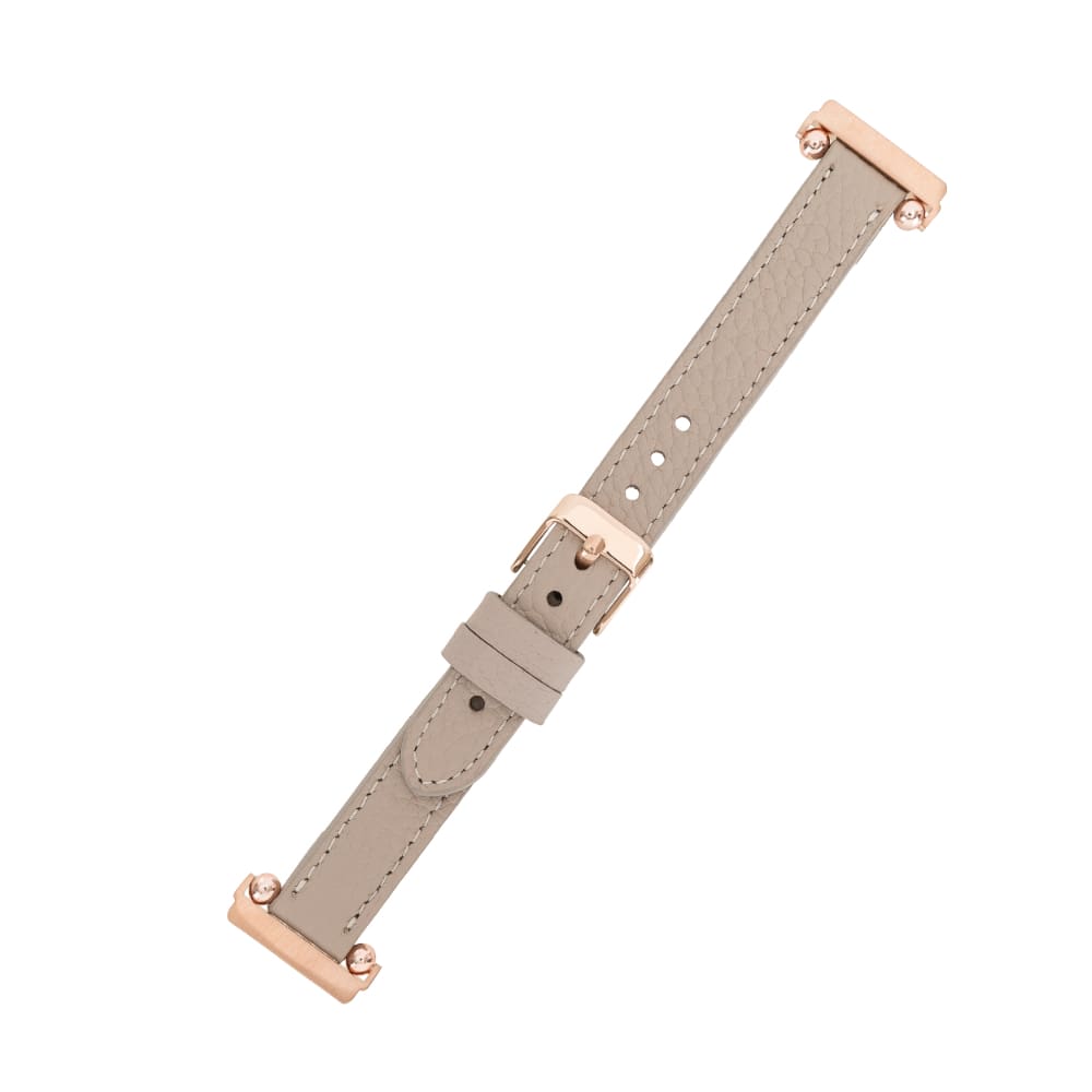 Luxury Beige Leather Fitbit Watch Band for All Series & Sizes - MADUEM - 5