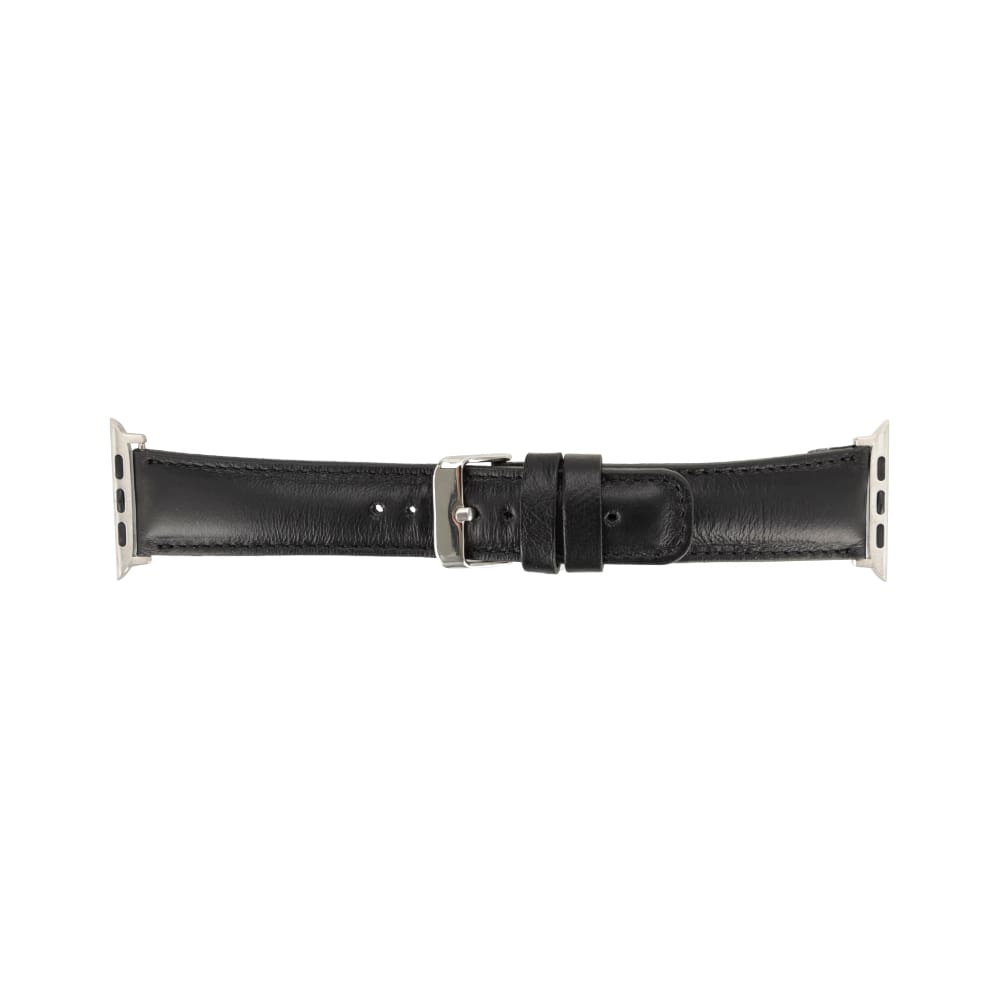 Luxury Black Classic Leather Apple Watch Band for All Series & Sizes - MADUEM - 3