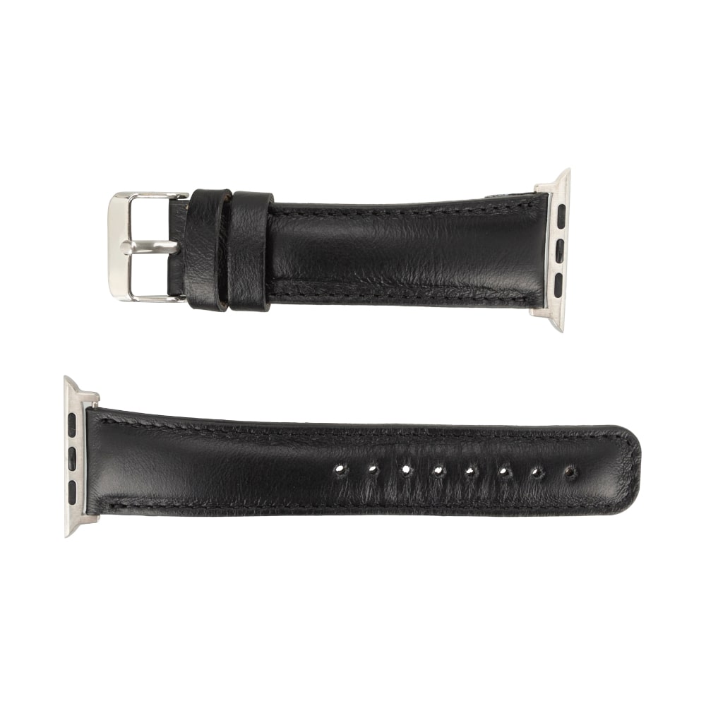 Luxury Black Classic Leather Apple Watch Band for All Series & Sizes - MADUEM - 1