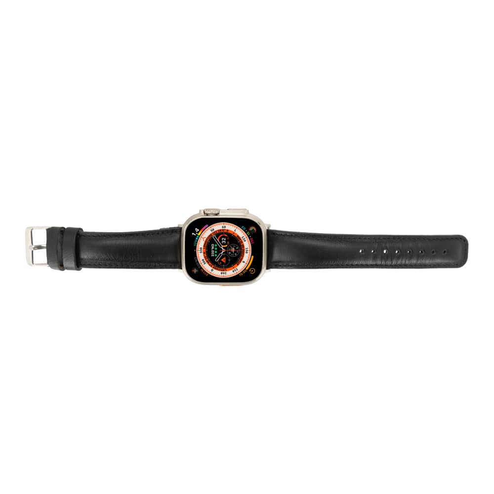 Luxury Black Classic Leather Apple Watch Band for All Series & Sizes - MADUEM - 2