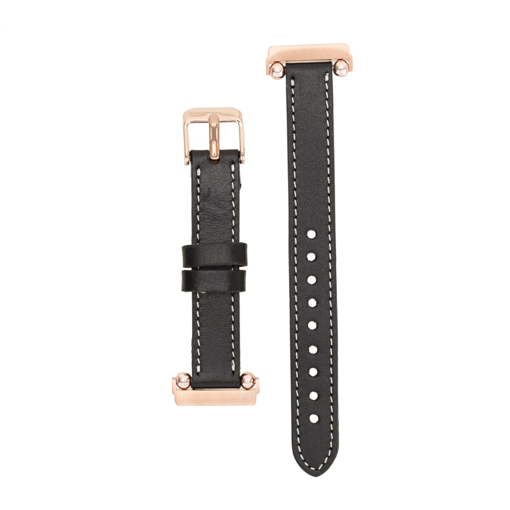 Luxury Black Leather Fitbit Watch Band for All Series & Sizes - MADUEM - 5