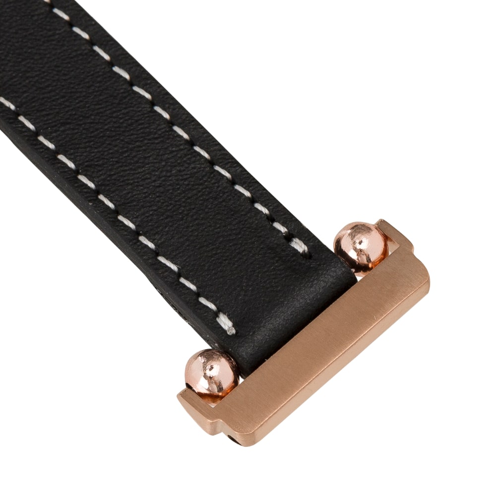 Luxury Black Leather Fitbit Watch Band for All Series & Sizes - MADUEM - 6