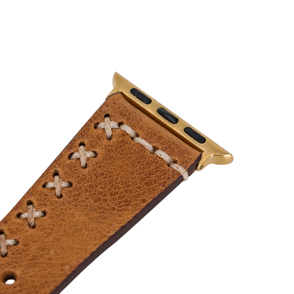 Luxury Brown Classic Leather Apple Watch Band for All Series & Sizes - MADUEM - 3