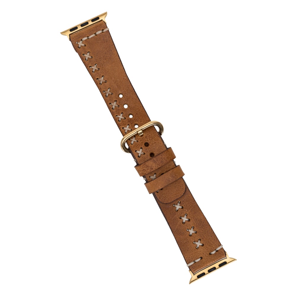 Luxury Brown Classic Leather Apple Watch Band for All Series & Sizes - MADUEM - 5