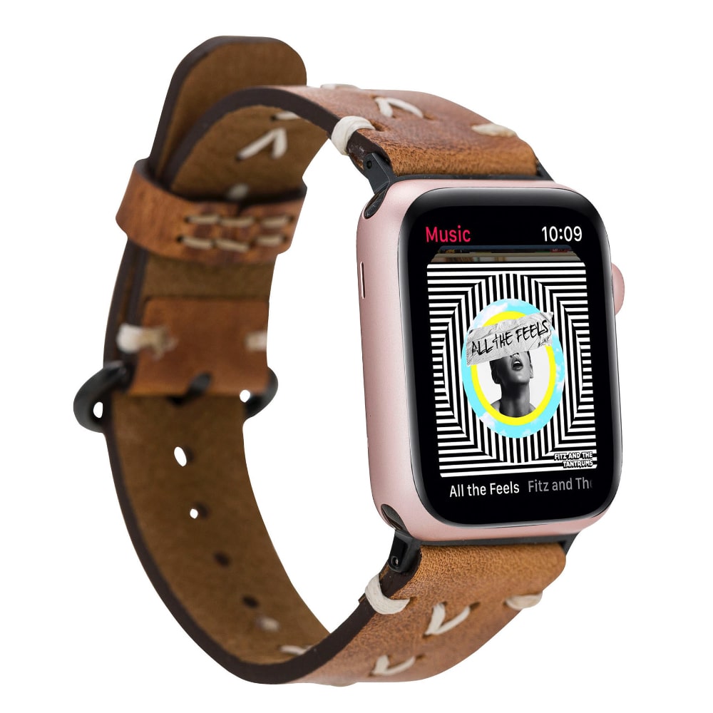 Luxury Brown Classic Leather Apple Watch Band for All Series & Sizes - MADUEM - 6