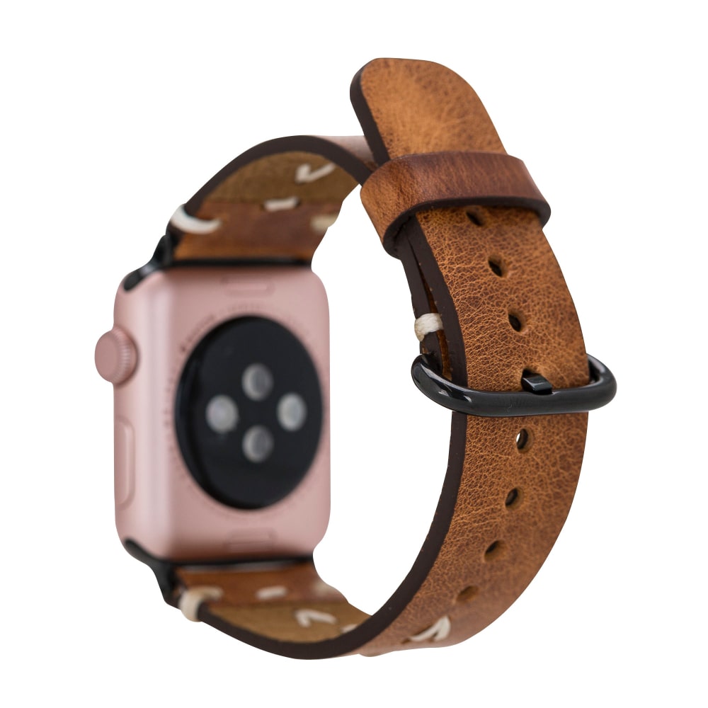 Luxury Brown Classic Leather Apple Watch Band for All Series & Sizes - MADUEM - 7