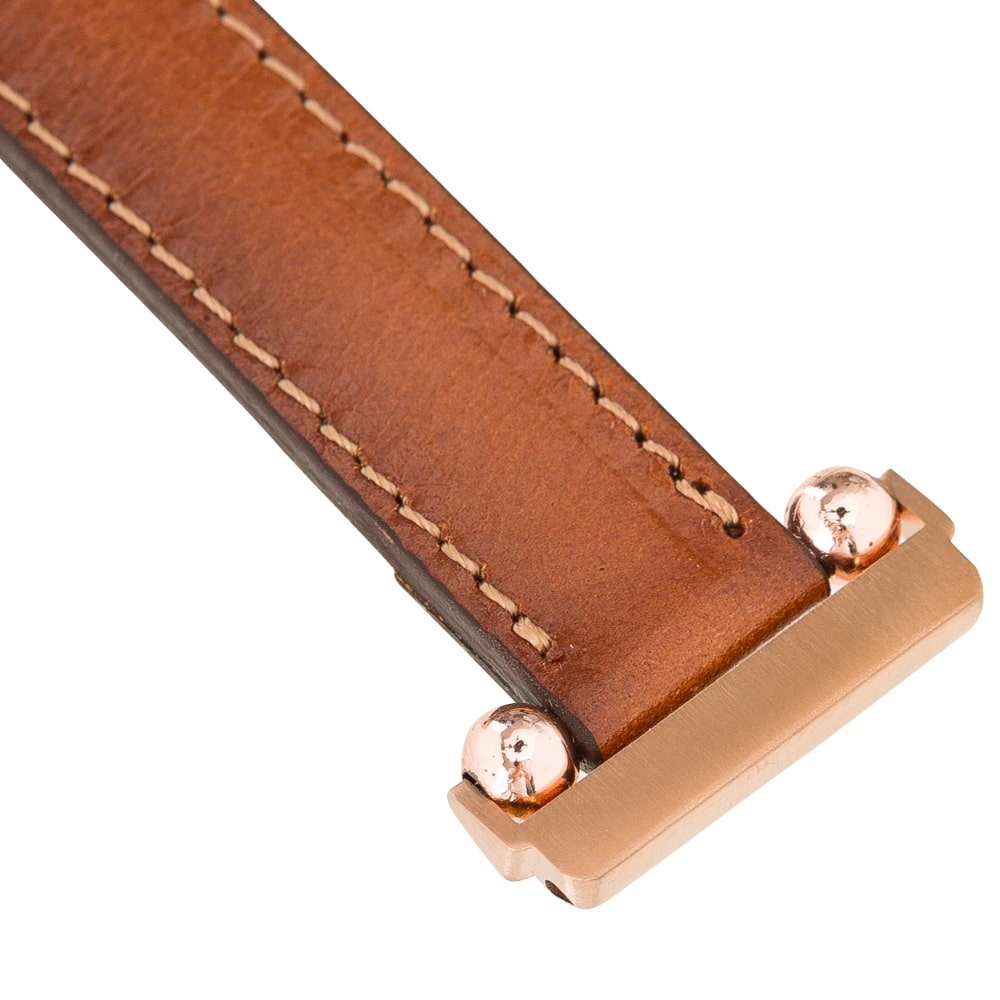 Luxury Burnished Brown Leather Fitbit Watch Band for All Series & Sizes - MADUEM - 3