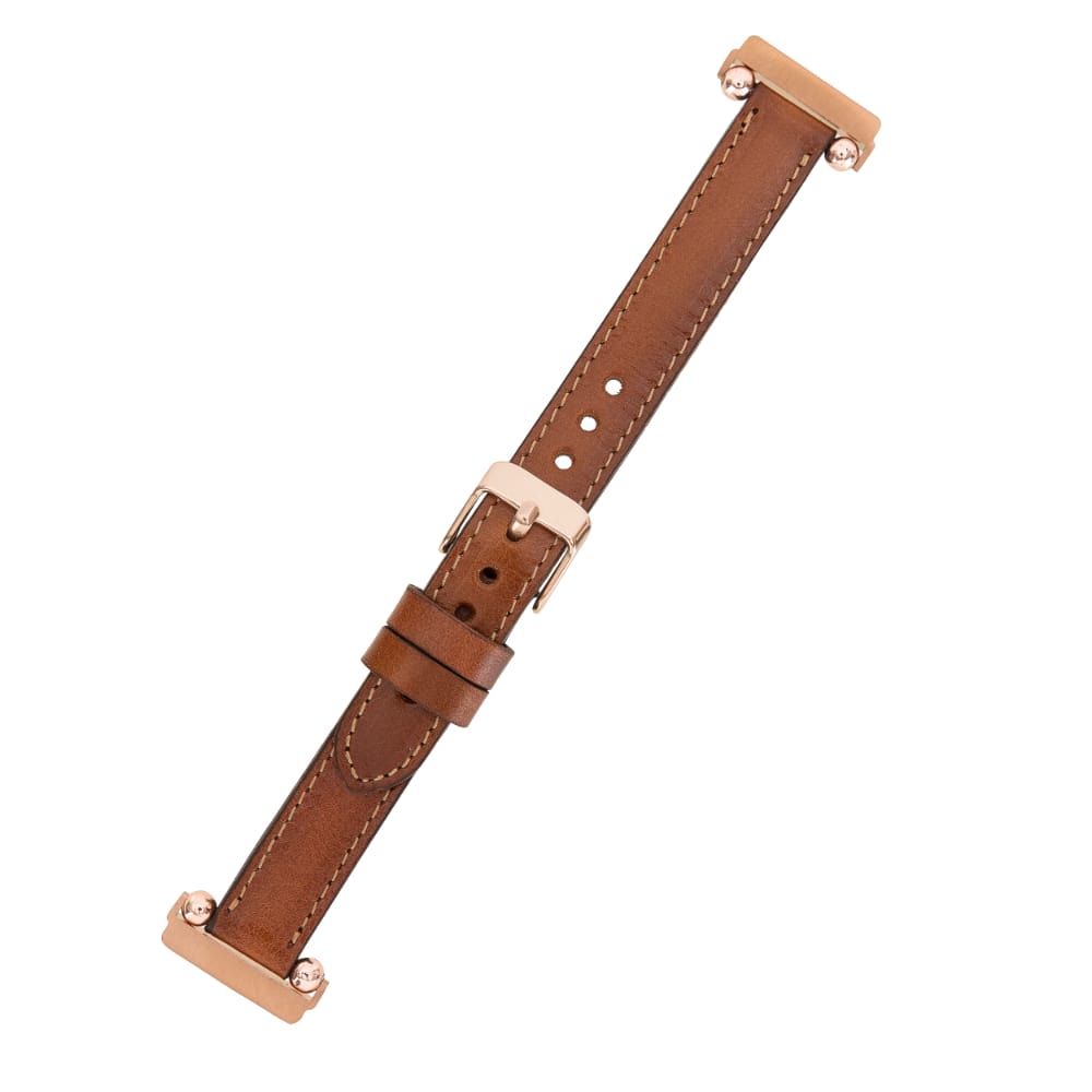 Luxury Burnished Brown Leather Fitbit Watch Band for All Series & Sizes - MADUEM - 4