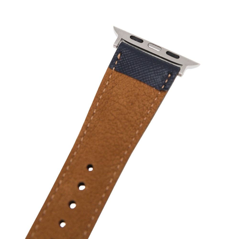 Luxury Dark Blue Classic Leather Apple Watch Band for All Series & Sizes - MADUEM - 5