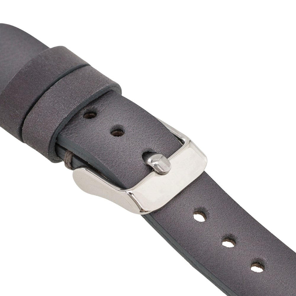 Luxury Gray Skinny Leather Apple Watch Band for All Series & Sizes - MADUEM - 1