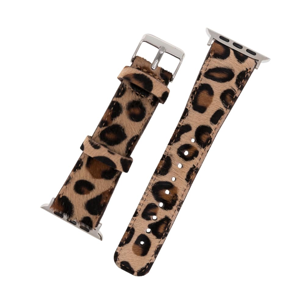 Luxury Leopard Furry Classic Leather Apple Watch Band for All Series & Sizes - MADUEM - 1