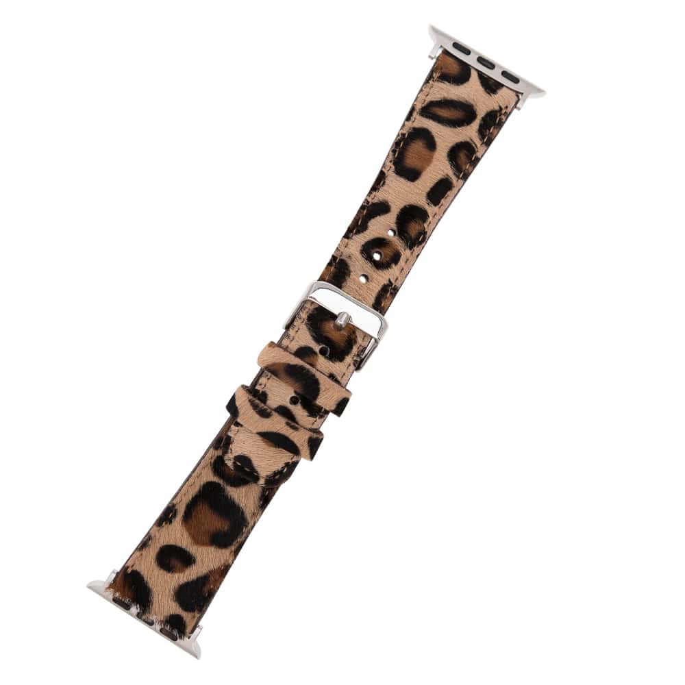 Luxury Leopard Furry Classic Leather Apple Watch Band for All Series & Sizes - MADUEM - 2