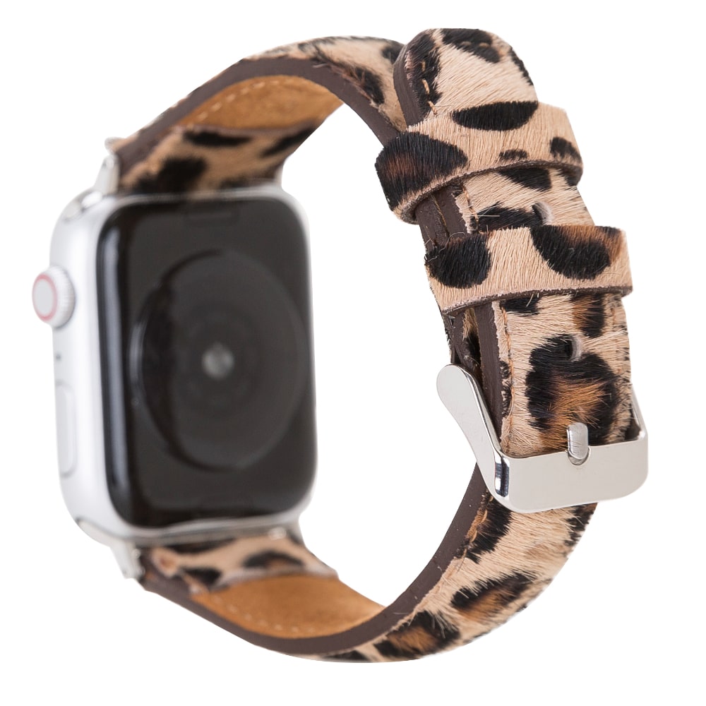 Luxury Leopard Furry Classic Leather Apple Watch Band for All Series & Sizes - MADUEM - 4