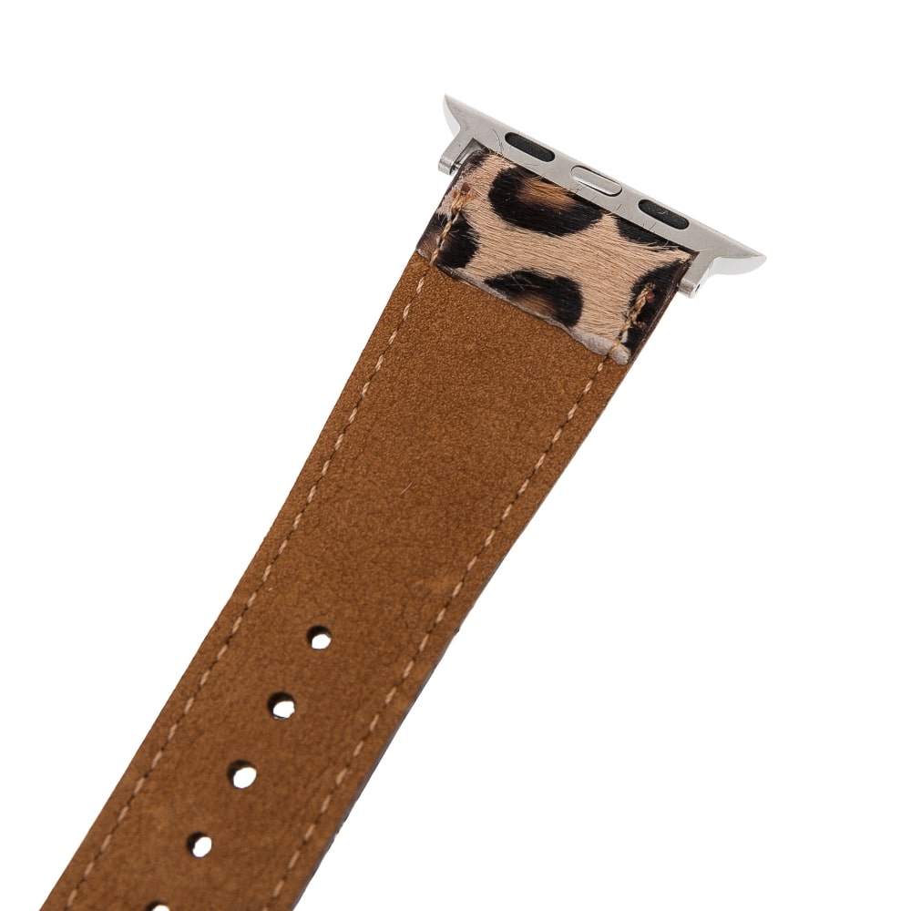 Luxury Leopard Furry Classic Leather Apple Watch Band for All Series & Sizes - MADUEM - 5