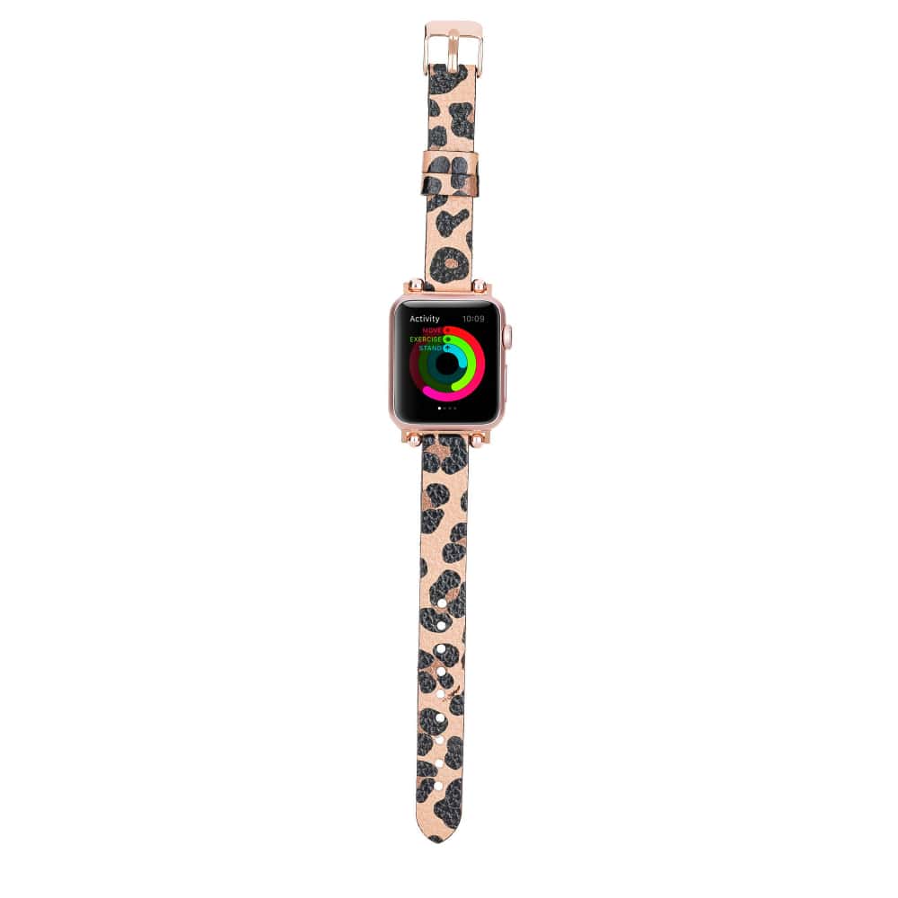 Luxury Leopard Furry Skinny Leather Apple Watch Band for All Series & Sizes - MADUEM - 10