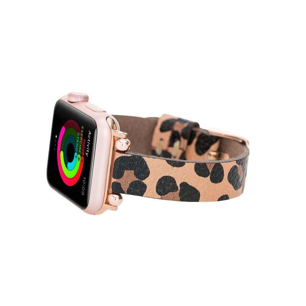 Luxury Leopard Furry Skinny Leather Apple Watch Band for All Series & Sizes - MADUEM - 11