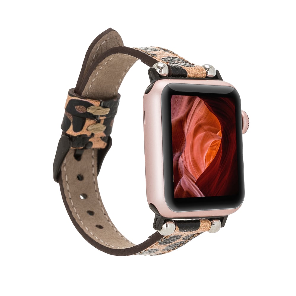 Luxury Leopard Furry Skinny Leather Apple Watch Band for All Series & Sizes - MADUEM - 12