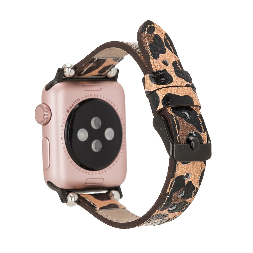 Luxury Leopard Furry Skinny Leather Apple Watch Band for All Series & Sizes - MADUEM - 13