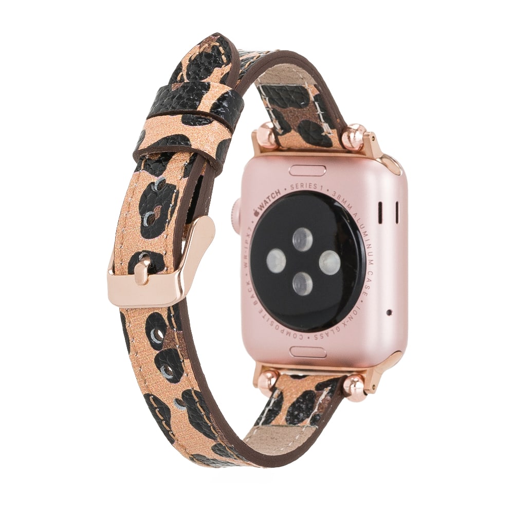 Luxury Leopard Furry Skinny Leather Apple Watch Band for All Series & Sizes - MADUEM - 15