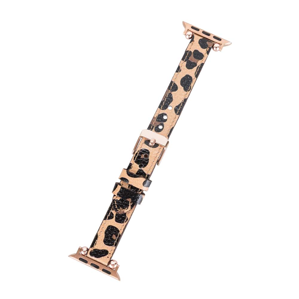 Luxury Leopard Furry Skinny Leather Apple Watch Band for All Series & Sizes - MADUEM - 16