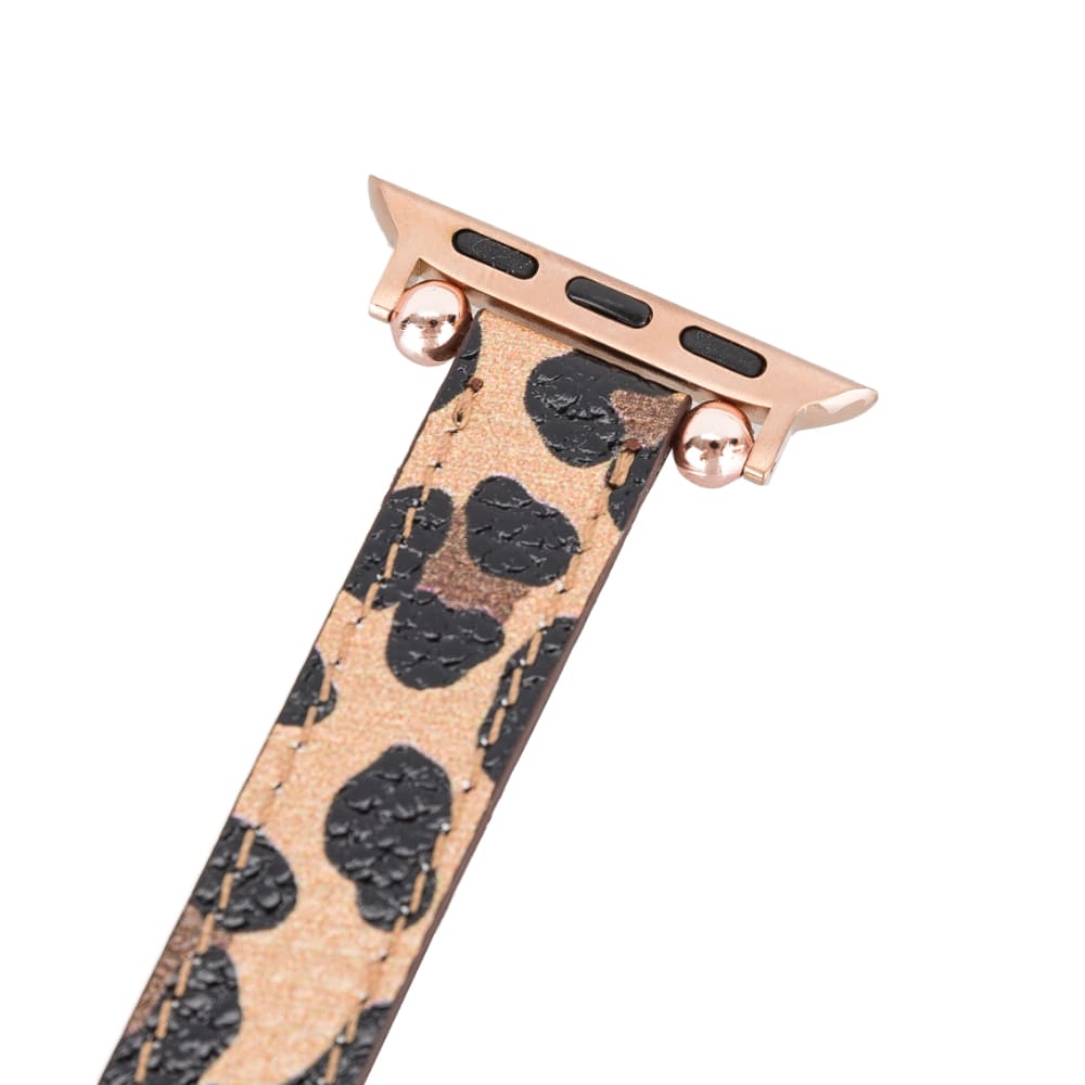 Luxury Leopard Furry Skinny Leather Apple Watch Band for All Series & Sizes - MADUEM - 18