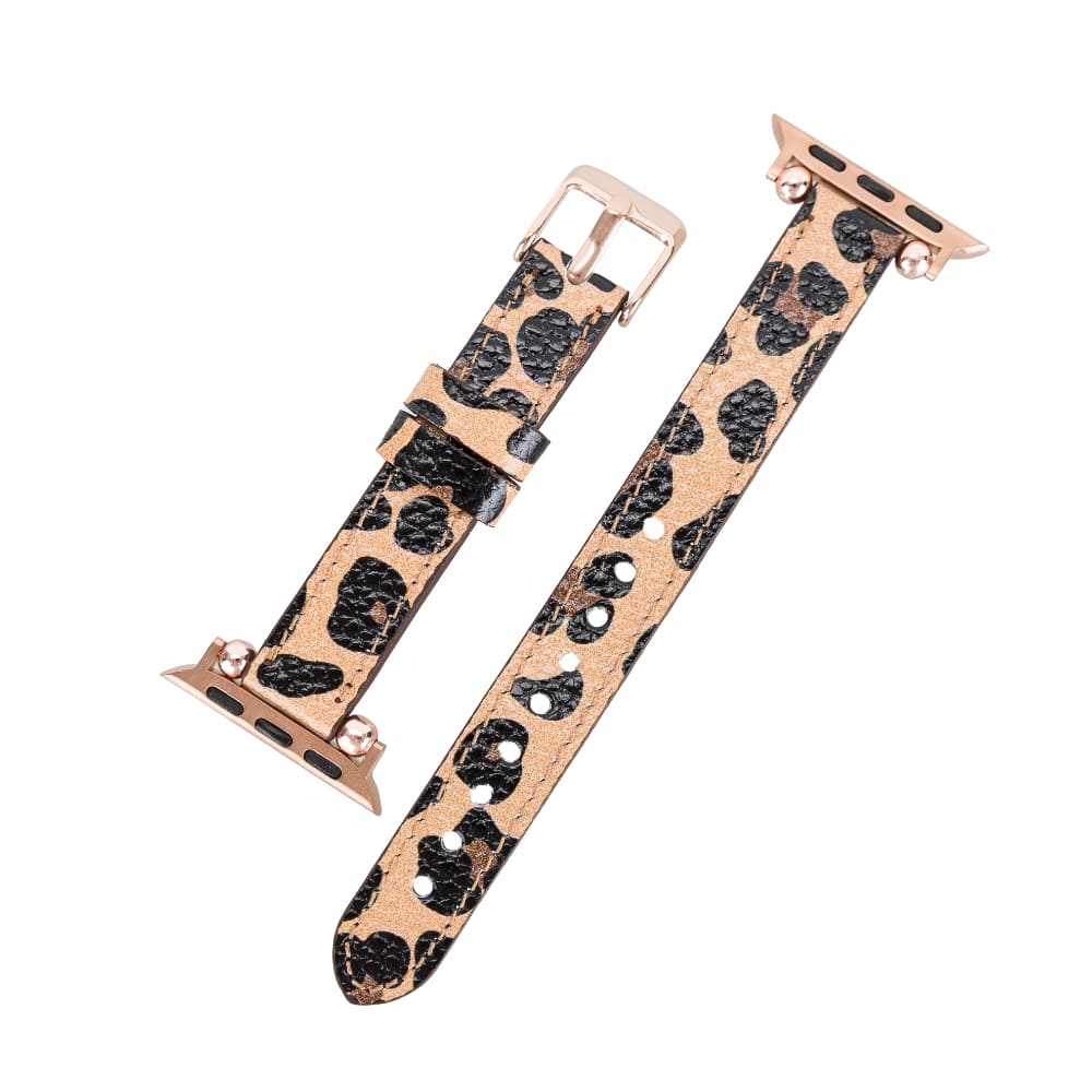 Luxury Leopard Furry Skinny Leather Apple Watch Band for All Series & Sizes - MADUEM - 19