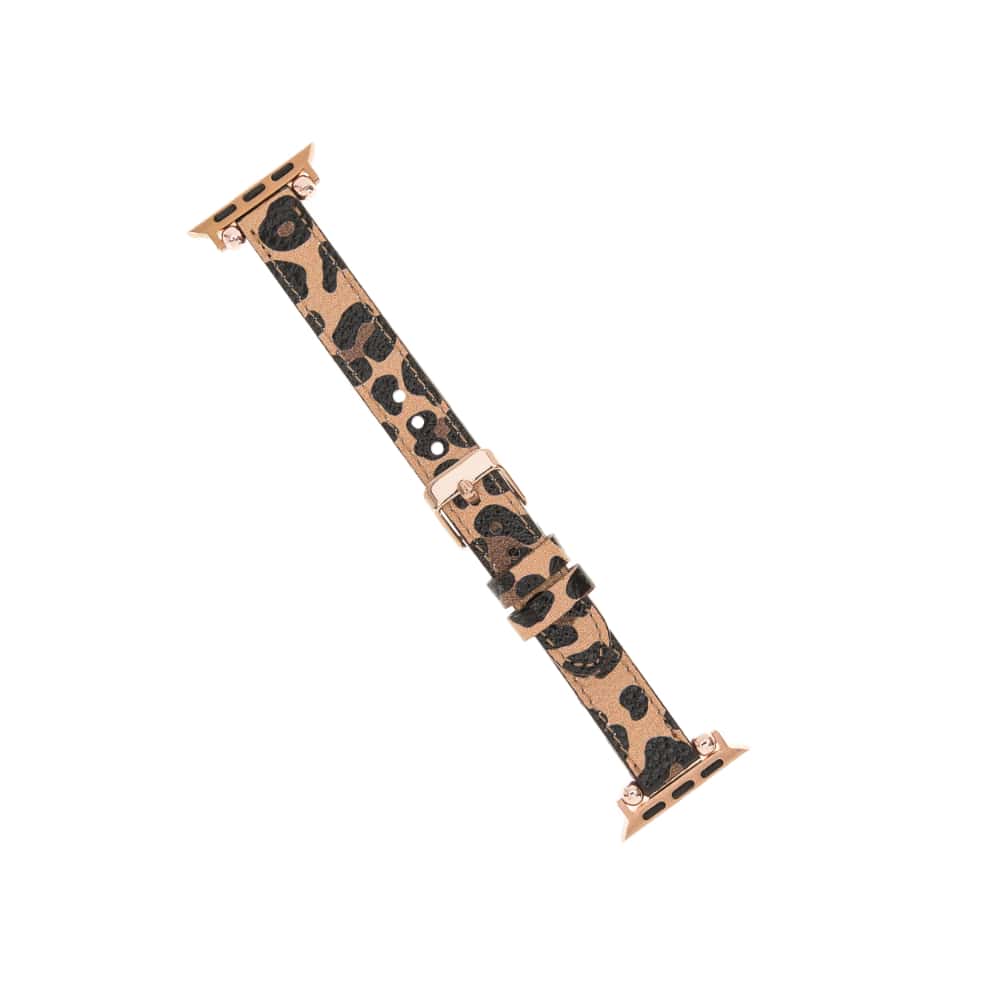 Luxury Leopard Furry Skinny Leather Apple Watch Band for All Series & Sizes - MADUEM - 3
