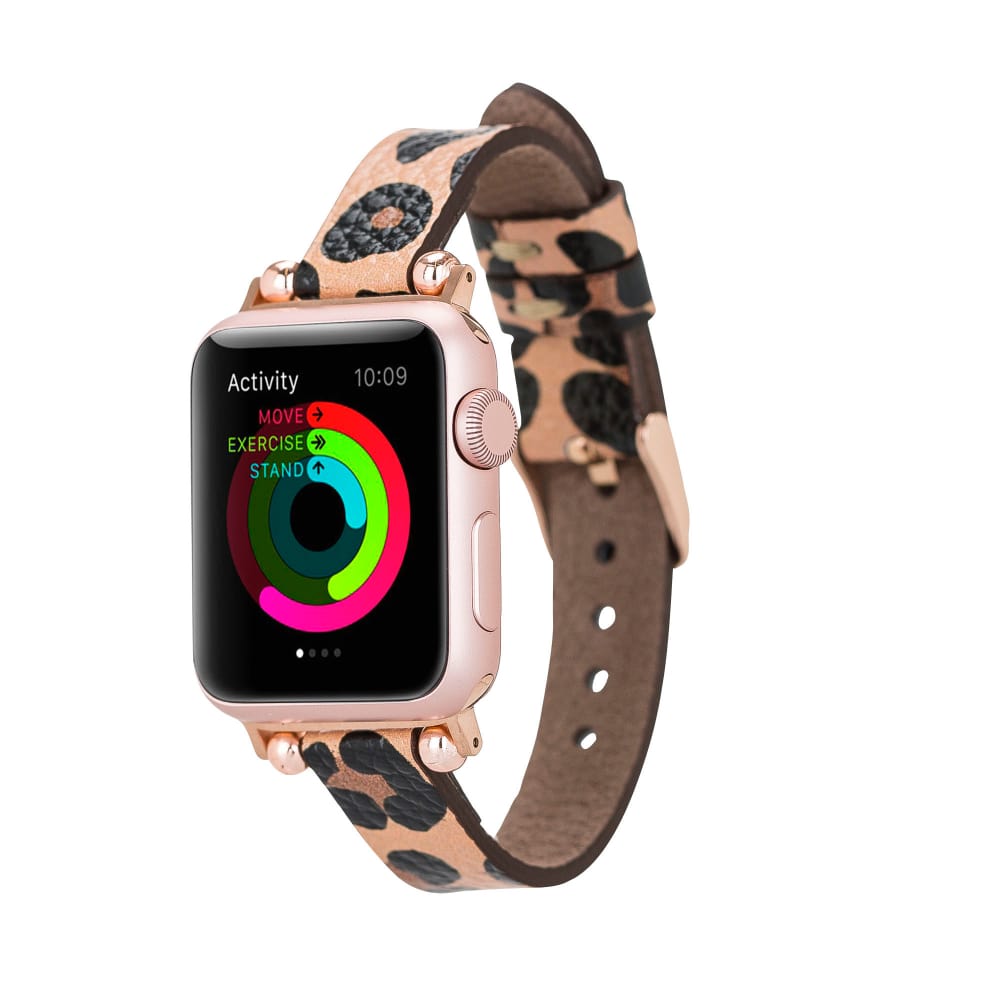 Luxury Leopard Furry Skinny Leather Apple Watch Band for All Series & Sizes - MADUEM - 6