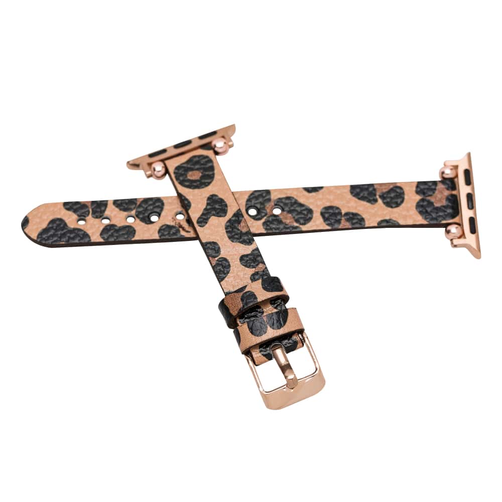 Luxury Leopard Furry Skinny Leather Apple Watch Band for All Series & Sizes - MADUEM - 9