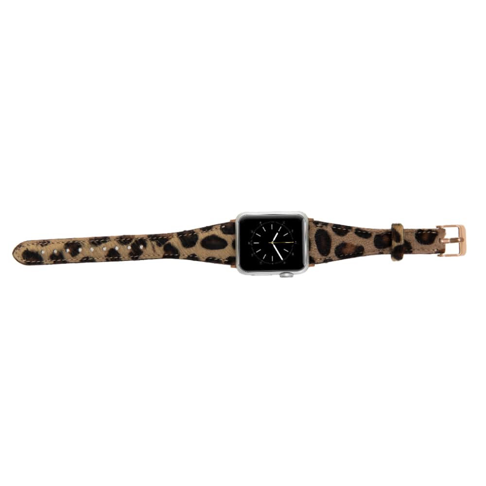 Luxury Leopard Furry Slim Leather Apple Watch Band for All Series & Sizes - MADUEM - 5