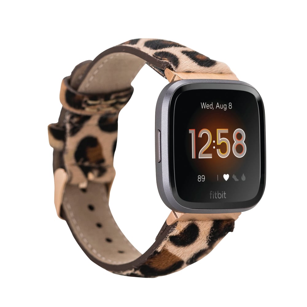 Luxury Leopard Furry Leather Fitbit Watch Band for All Series & Sizes - MADUEM - 2