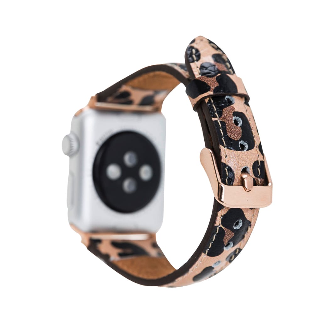 Luxury Leopard Print Slim Leather Apple Watch Band for All Series & Sizes - MADUEM - 2